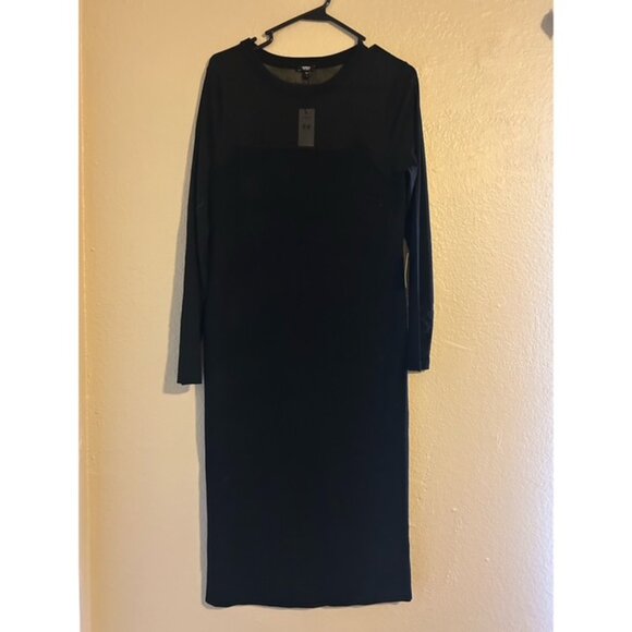 NWT - Cocktail Dress with Mesh Neck & Sleeves - Picture 2 of 3